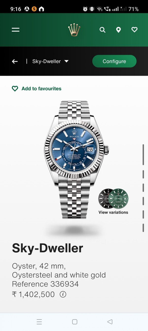 ROLEX SKY-DWELLER (BLUE SILVER) AUTOMATIC SANJAY DUTT