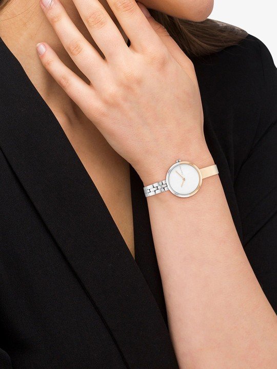 CALVIN KLIEN WOMEN ROUND DUAL TONE WATCH