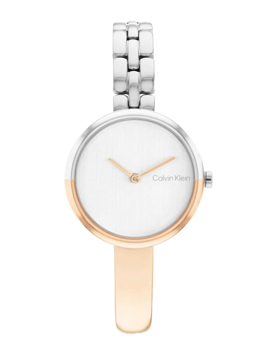 CALVIN KLIEN WOMEN ROUND DUAL TONE WATCH