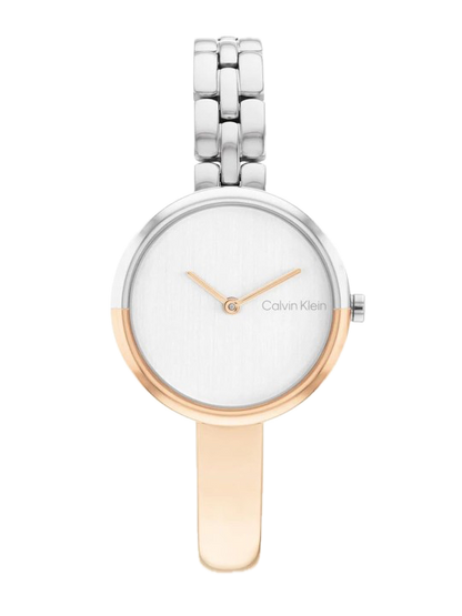 CALVIN KLIEN WOMEN ROUND DUAL TONE WATCH