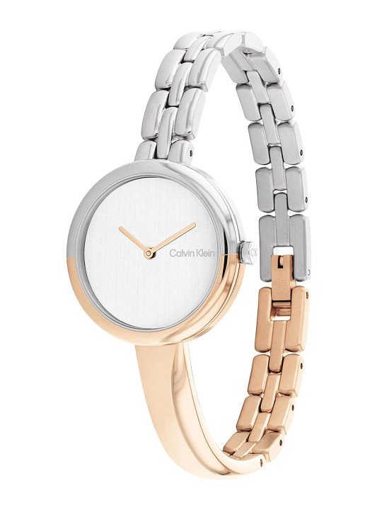 CALVIN KLIEN WOMEN ROUND DUAL TONE WATCH